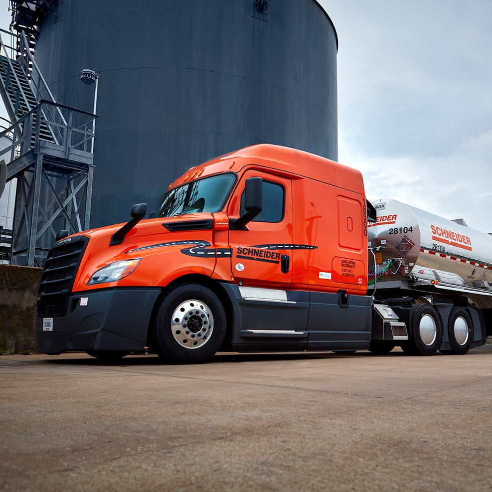 Schneider bulk truck and trailer