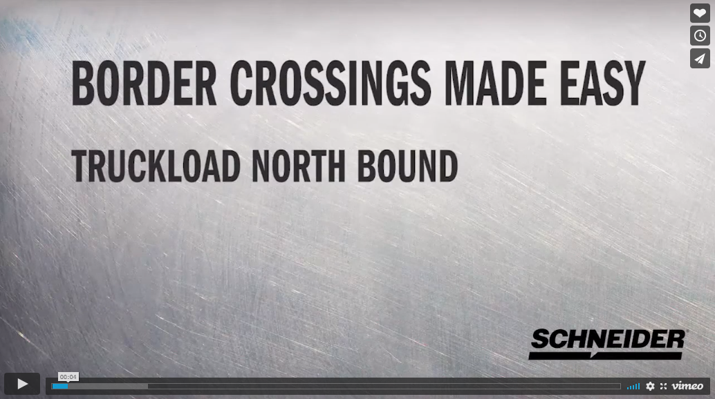Northbound truckload freight shipping from Mexico to the United States video image